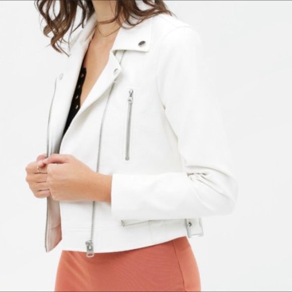 Vigoss Jackets & Blazers - white Faux Leather Jacket Sz S